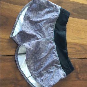 lulu lemon grey and black speed up short size 4